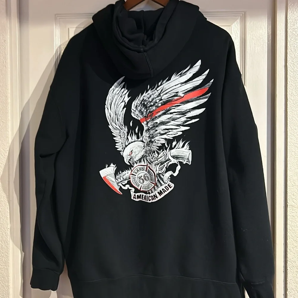 Independent Hoodie Eagle Flag Fire Department - Picture 5 of 6